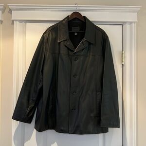 JCrew Vintage Leather Car Coat